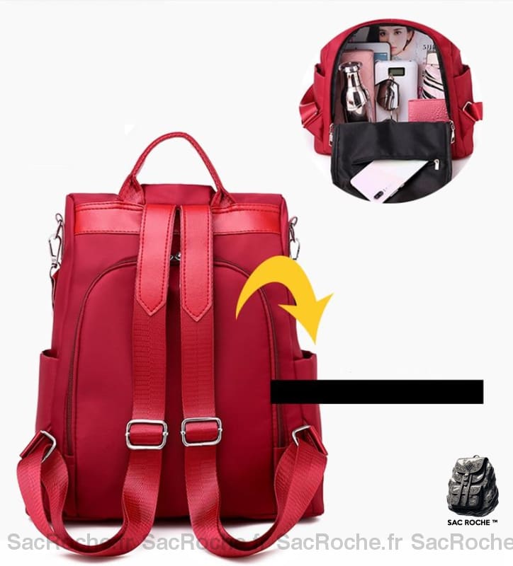 Sac À Dos Brodé Femme Motif Fleur