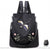 Sac à dos brodé femme motif fleur - modèle Noir - Sac Roche ™