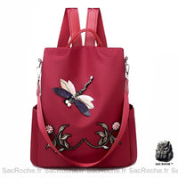 Sac à dos brodé femme motif fleur - Sac Roche ™