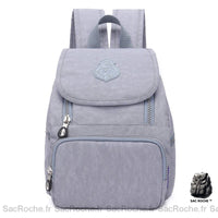 Sac à Dos Camel Rabat Femme - modèle Gris clair - Sac Roche ™