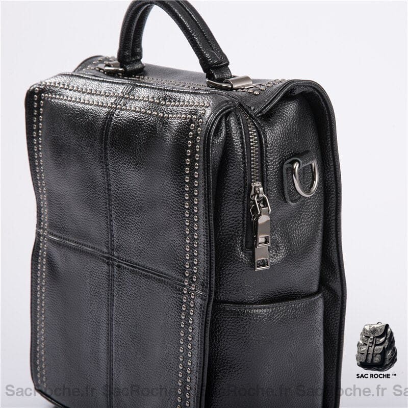 Sac À Dos Carré Cuir Vache Femme