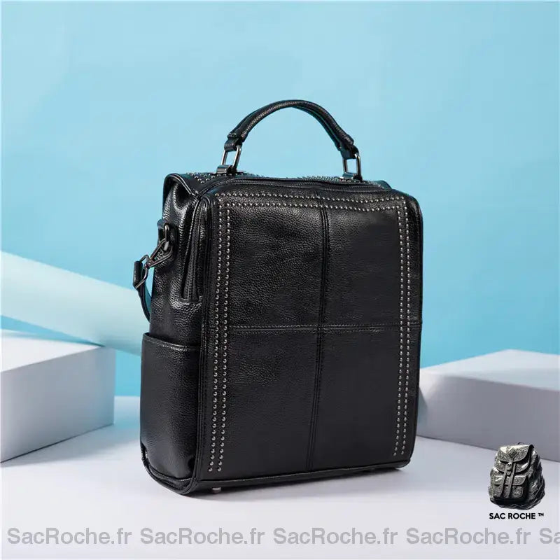 Sac À Dos Carré Cuir Vache Femme