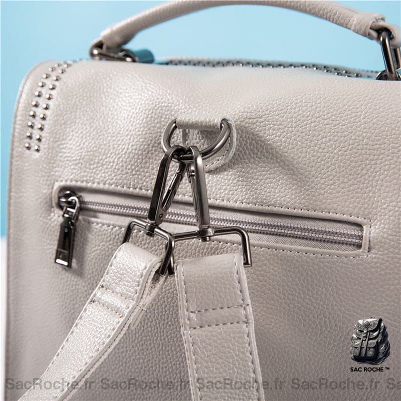 Sac À Dos Carré Cuir Vache Femme