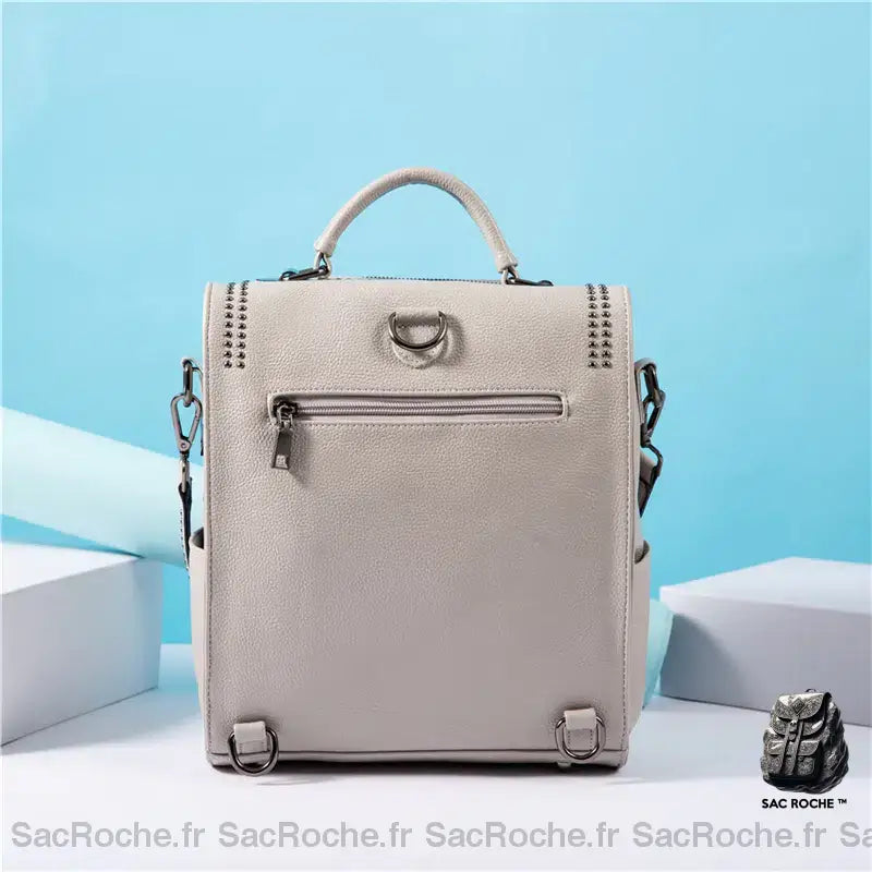 Sac À Dos Carré Cuir Vache Femme
