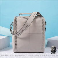 Sac à dos carré cuir vache - modèle Gris - Sac Roche ™