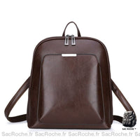 Sac à Dos Carré Femme Mini - modèle Marron - Sac Roche ™