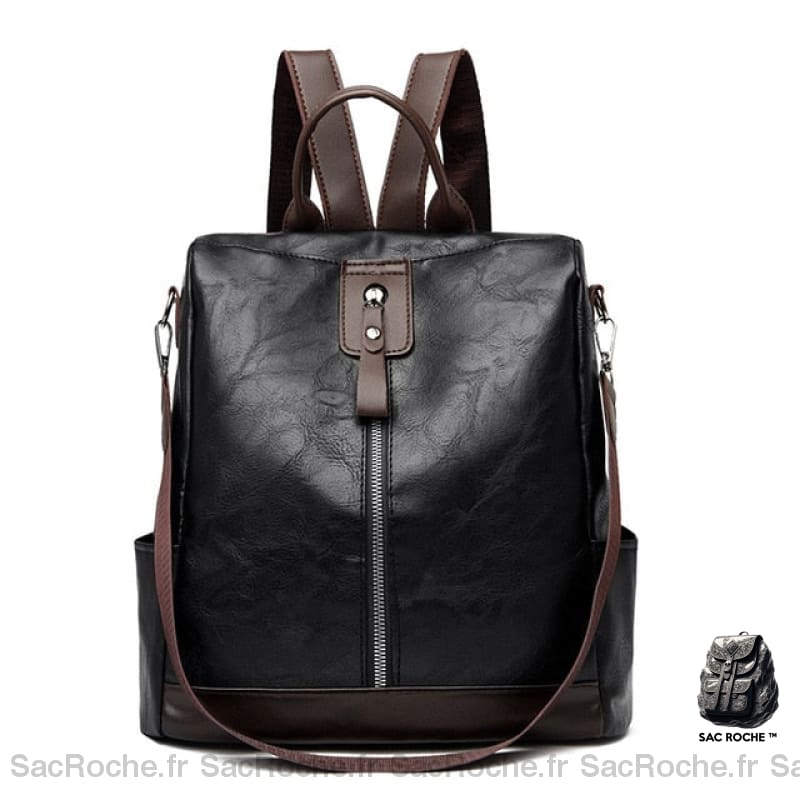 Sac à dos vintage carré marron avec un fond blanc