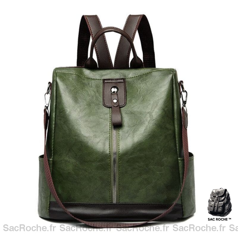 Sac à dos vintage carré - Vert - Sac à dos Sac