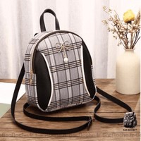 Sac à dos carreaux femme mini - modèle Noir - Sac Roche ™