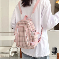 Sac à dos carreaux femme preppy - modèle Rose - Sac Roche ™