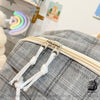 Sac À Dos Carreaux Inscription 5Pcs Femme