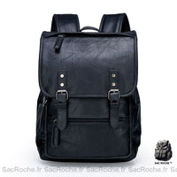 Sac à dos cartable cuir - modèle Noir - Sac Roche ™