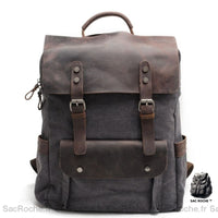 Sac à dos cartable vintage - modèle Gris - Sac Roche ™