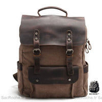 Sac à dos cartable vintage - modèle Marron - Sac Roche ™