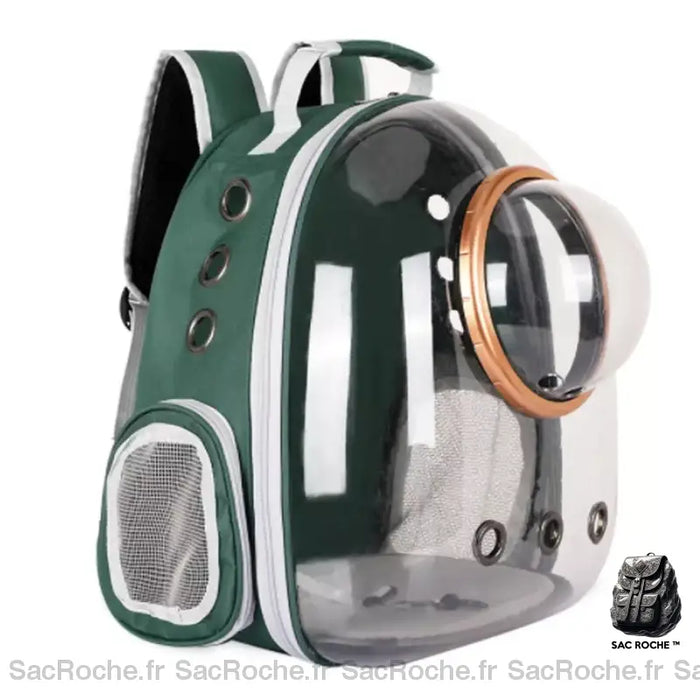Sac À Dos Chat Avec Hublot Vert Sac