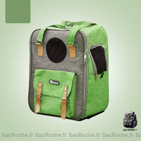 Sac à dos chat avec poche transport - modèle Vert - Sac Roche ™