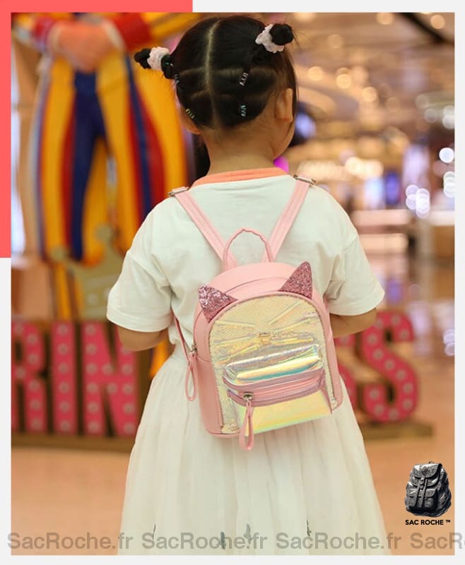 Sac À Dos Chat École Paillettes Enfant