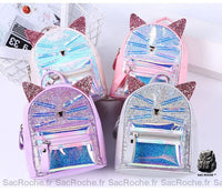 Sac à dos chat école paillettes - Sac Roche ™