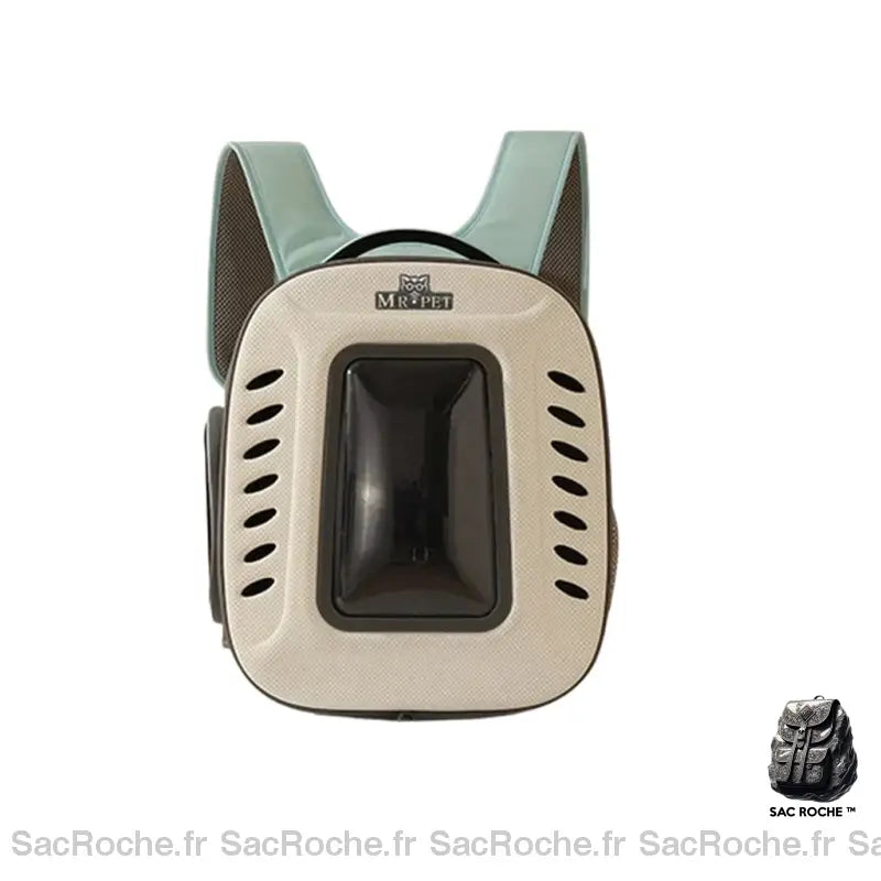 Sac À Dos Chat Hublot Beige Et Bleu Sac