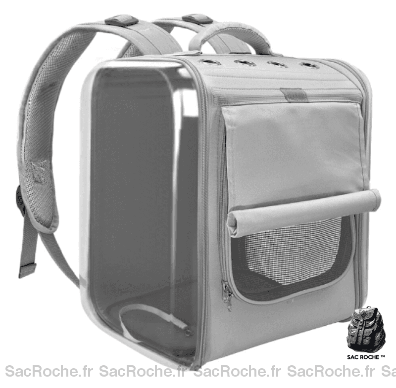 Sac à dos respirant pour chat - Gris - Chat Chien