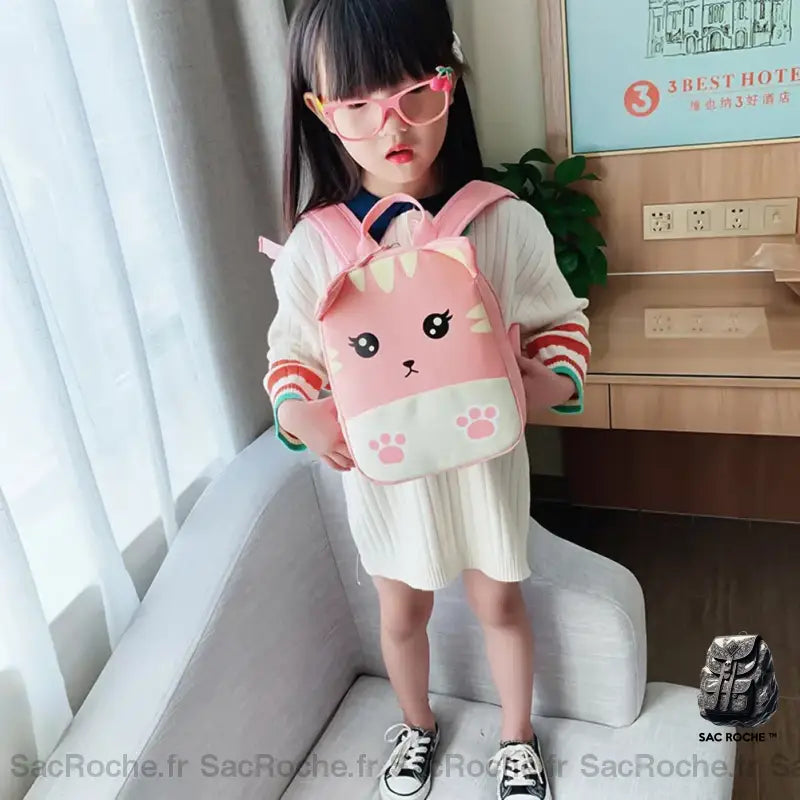 Sac À Dos Chat Rose Enfant