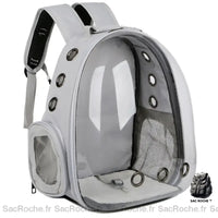 Sac à dos chat transparent - modèle Gris - Sac Roche ™
