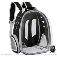 Sac à dos chat transparent - modèle Noir - Sac Roche ™