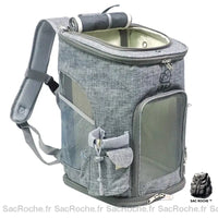 Sac à dos chat transporteur - modèle Gris - Sac Roche ™