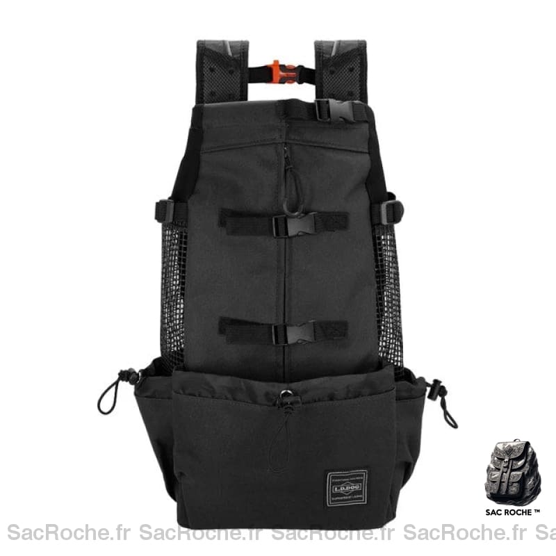 Sac à dos pour chiens de grande taille noir avec un fond blanc