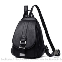 Sac à dos citadine noir simili cuir - Sac Roche ™
