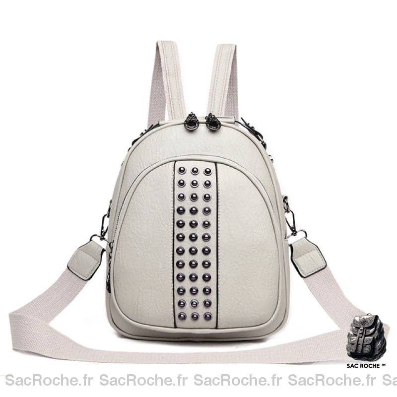 Sac À Dos Clouté Original Femme Blanc Sac A