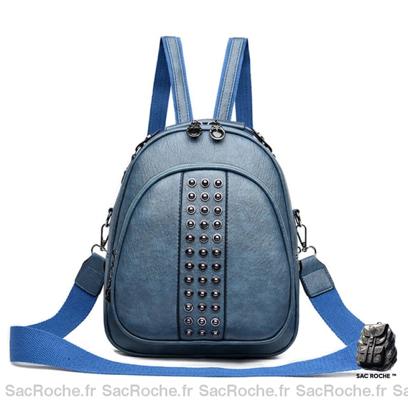 Sac À Dos Clouté Original Femme Bleu Sac A