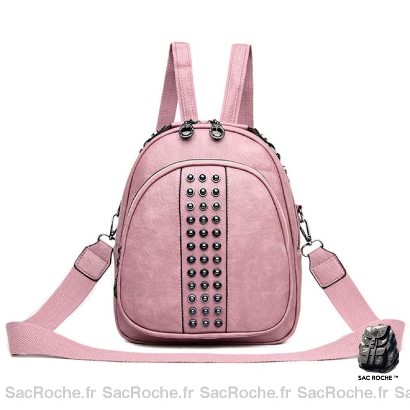 Sac À Dos Clouté Original Femme Rose Sac A