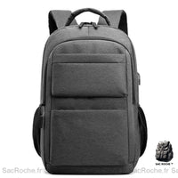 Sac à Dos Collège Multi-Poches - 24 Litres - modèle Gris foncé - Sac Roche ™