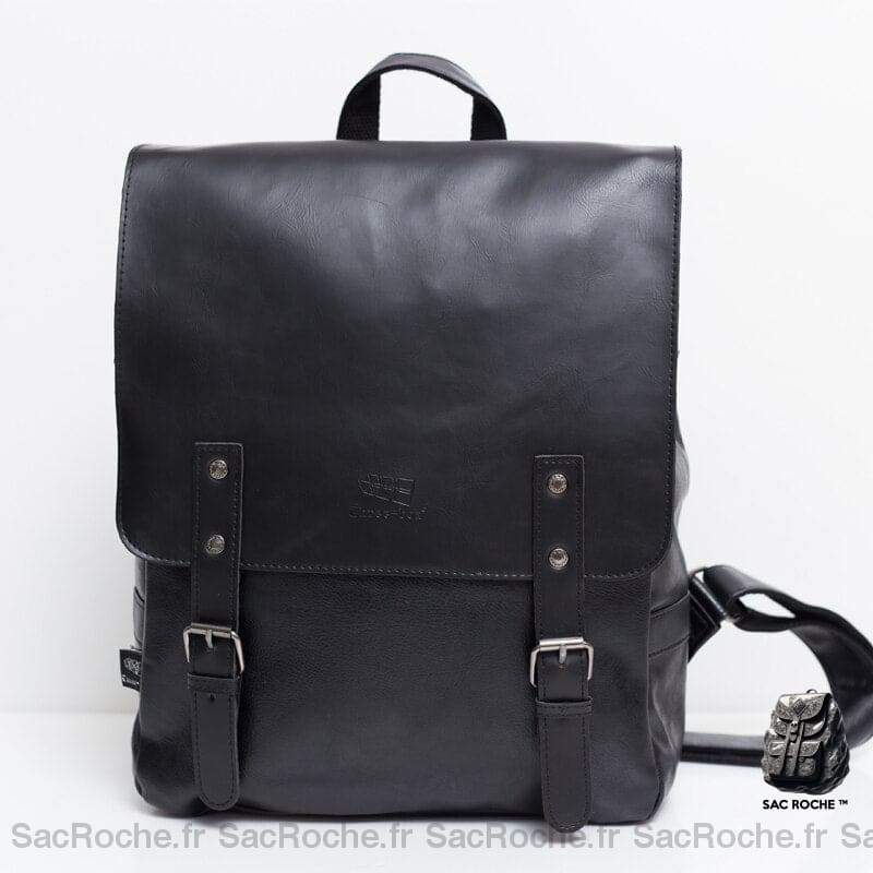 Sac à dos compact en cuir PU - Noir - Sac à dos Sac à dos scolaire