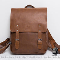 Sac à dos compact en cuir PU - Orange - Sac fourre-tout végétalien