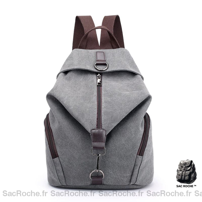 Sac À Dos Convertible Femme - Toile Casual Gris Sac A Dos Femme