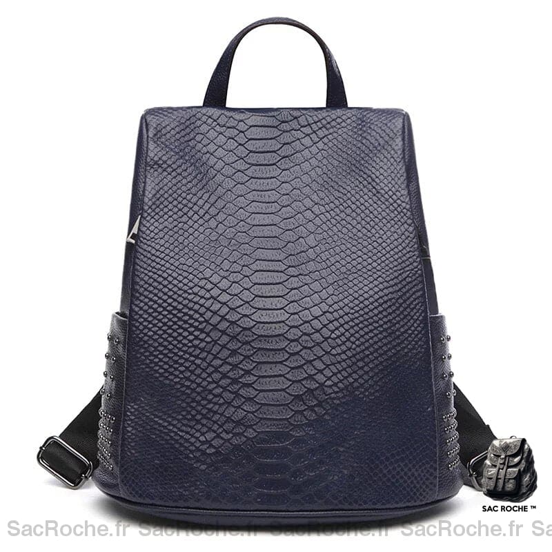 Sac à dos élégant motif croco pour femme en noir
