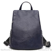 Sac à dos croco élégant femme - modèle Bleu - Sac Roche ™