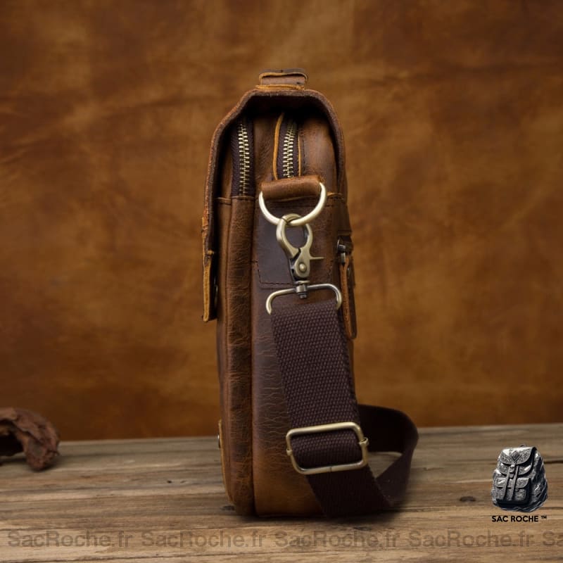Sac À Dos Cuir Bandoulière Cartable Homme