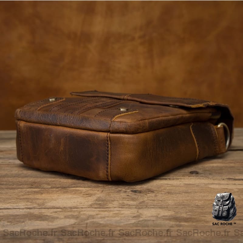 Sac À Dos Cuir Bandoulière Cartable Homme