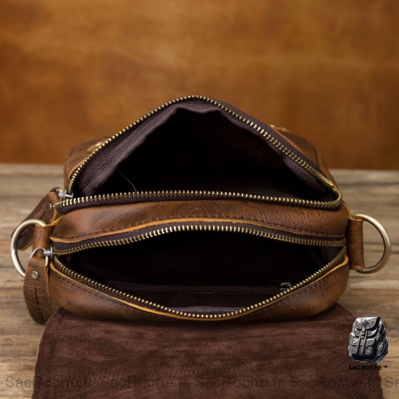 Sac À Dos Cuir Bandoulière Cartable Homme