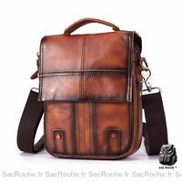 Sac à dos cuir bandoulière - modèle Marron - Sac Roche ™