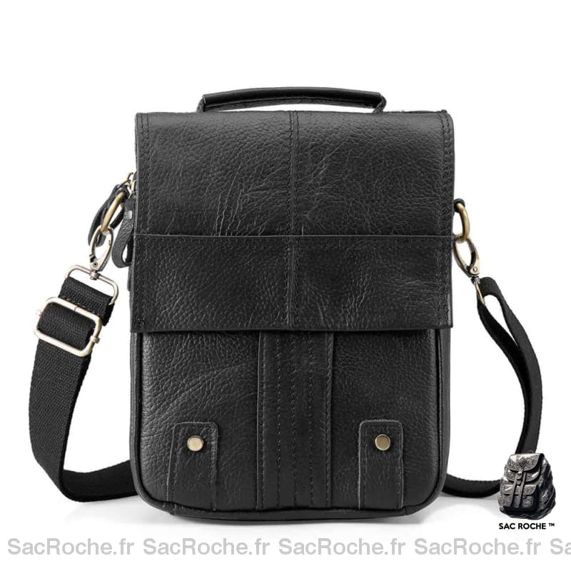 Sac à dos bandoulière en cuir - Noir - Sac à main Sac