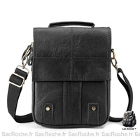 Sac à dos cuir bandoulière - modèle Noir - Sac Roche ™