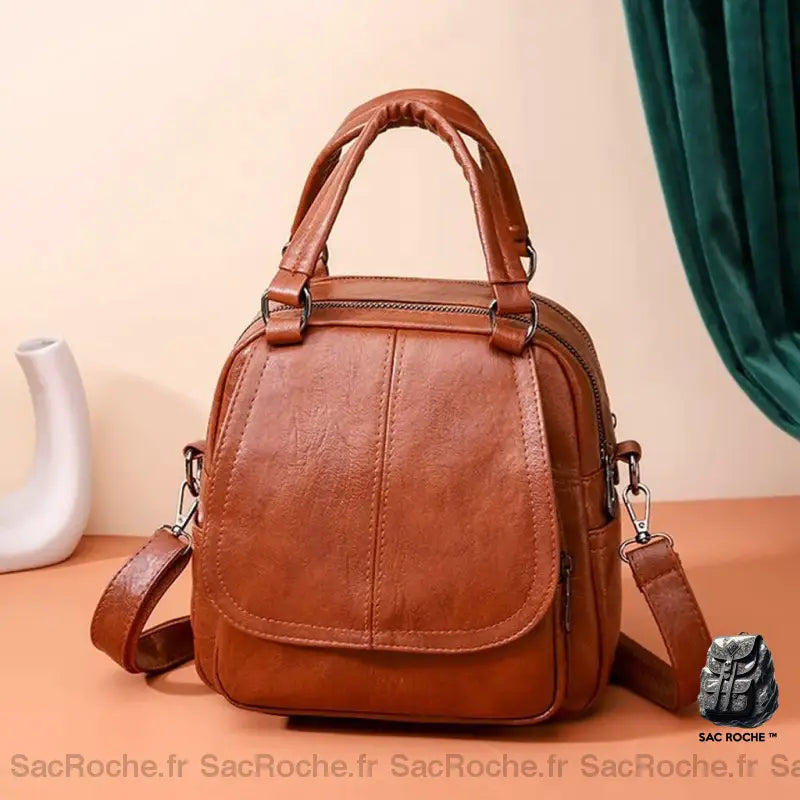 Sac À Dos Cuir Chic Femme Caramel Sac