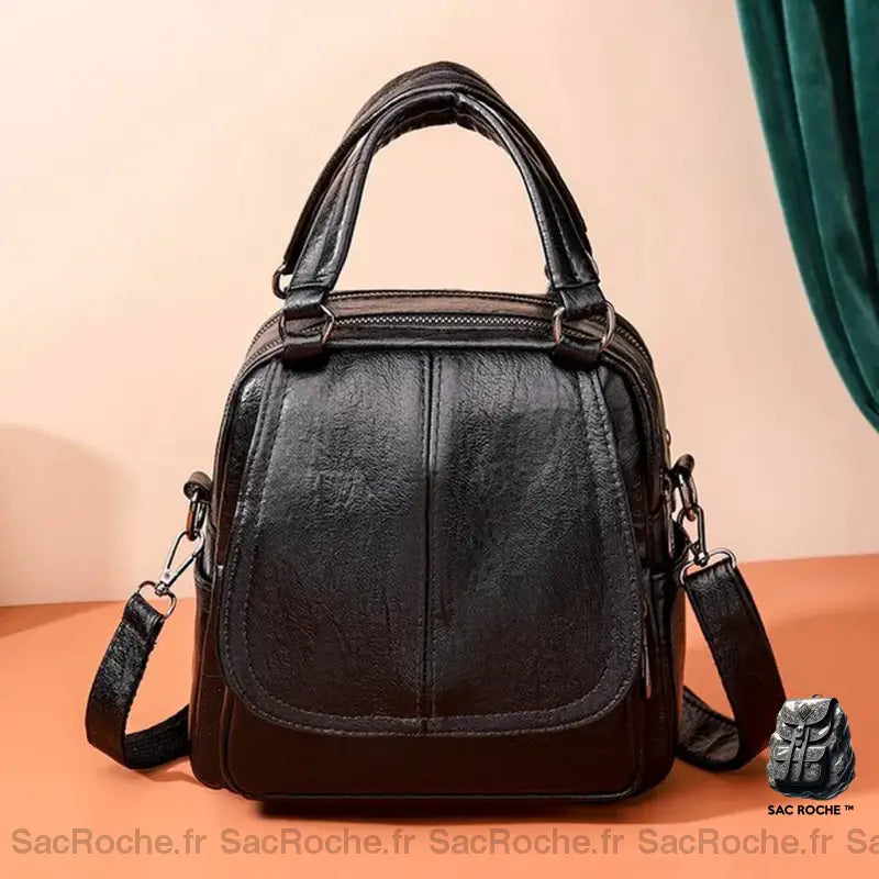 Sac À Dos Cuir Chic Femme Noir Sac