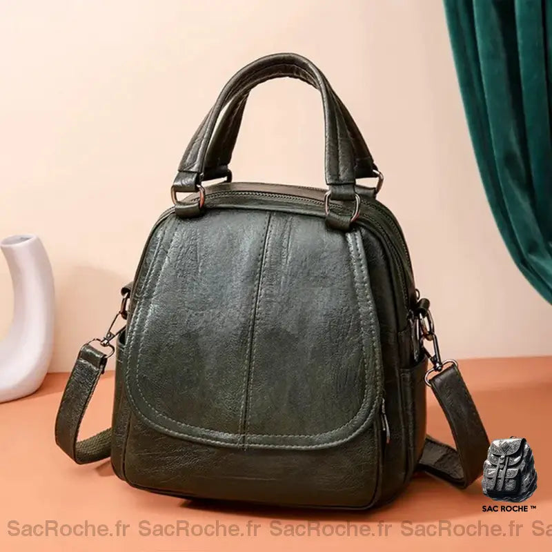 Sac À Dos Cuir Chic Femme Vert Sac