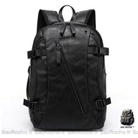 Sac à dos cuir compact - modèle Noir - Sac Roche ™
