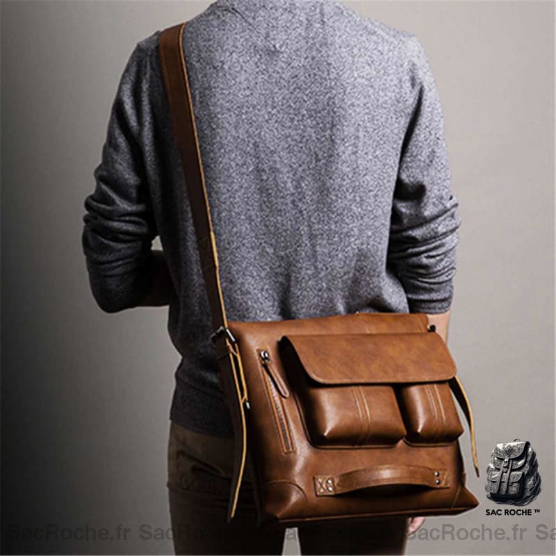 Sac À Dos Cuir Design Cartable Homme